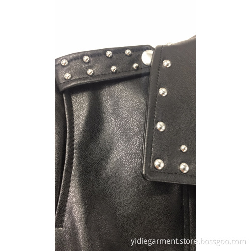 Women's Studded Faux Leather Jacket
